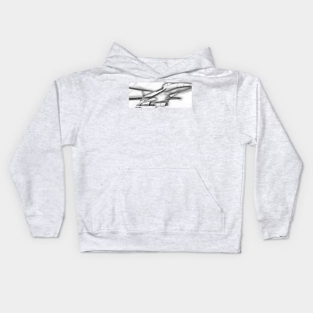 Fighter jet black and white Kids Hoodie by SJG-digital